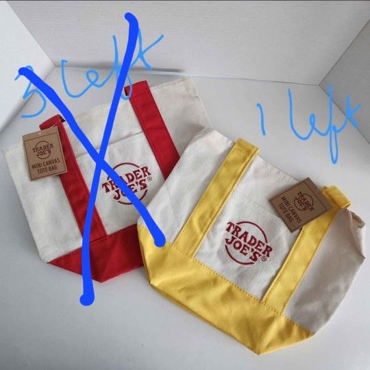 Trader Joe's Mini Tote Bag Yellow - NEW