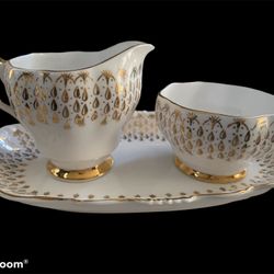 Vintage Queen Anne Sugar & Creamer Set