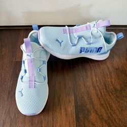 Girls Shoes-Puma Rift Slip On Youth Girls Blue Sneakers Casual Shoes 