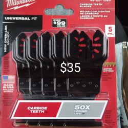 MILWAUKEE MULTI MATERIAL MULTI TOOL BLADES 5PK