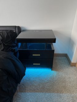 Modern LED Nightstand w/ Wireless Charging + USB – $149
