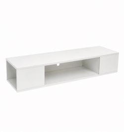 Modern White Floating TV Stand | Wall-Mounted Media Console | Excellent Condition