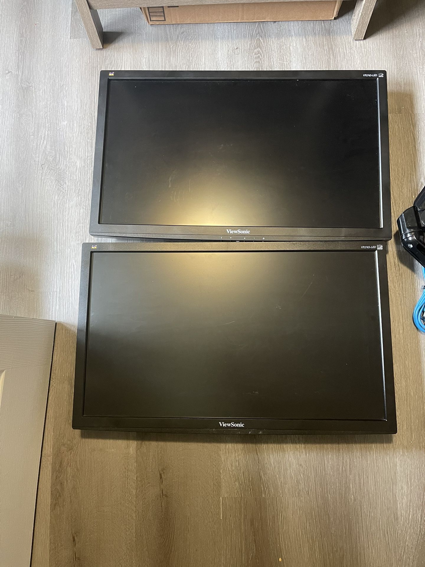 2 ViewSonic 27 inch Desktop Monitors With Desk Mounts