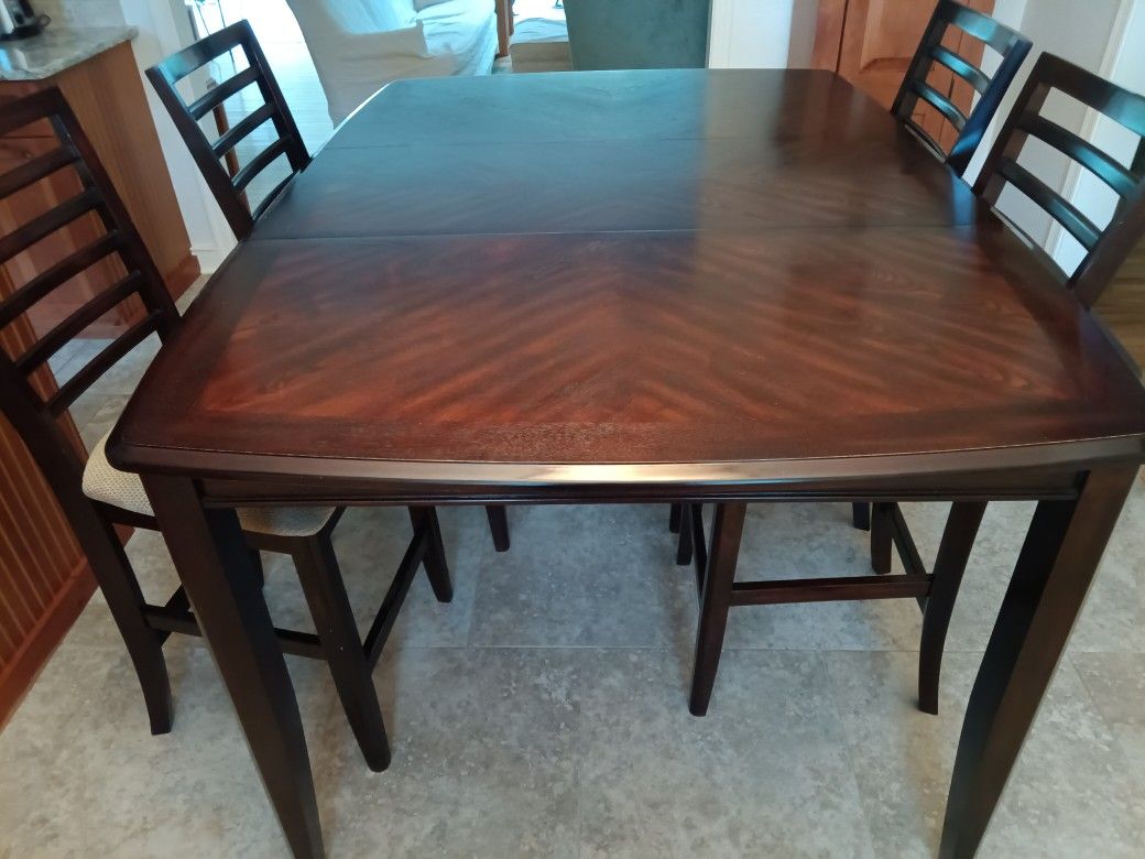 Solid Hardwood 1-Leaf Counter Height Dining/Kitchen Table