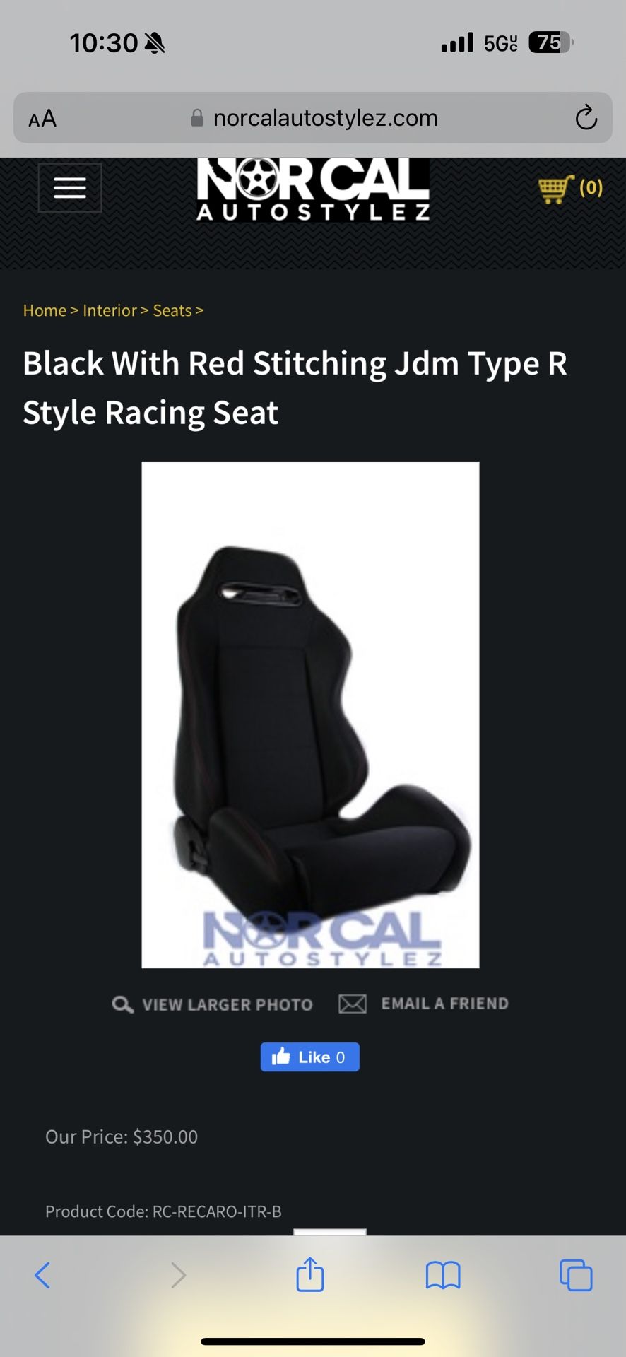 Jdm Racing Bucket Type R Seat 