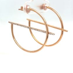 10Kt Rose Gold Diamond Hoop Earrings 3.90g .25CTW 199604/7