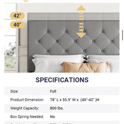 Upholstered Full Size  Platform Bed Frame W/storage Drawers