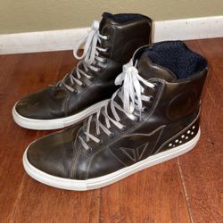 $230 Dainese Street Rocker D-WP Leather Waterproof Protective Riding Boots/Shoes Mens 43 EU / 9.5/10 US Hi Tops