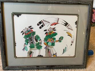 Original Edgar Sumatzkuku Hopi Kachina Painting – Signed