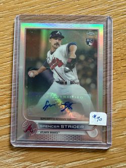 2022 Topps Chrome Update Spencer Strider RC Refractor Autograph Braves Auto