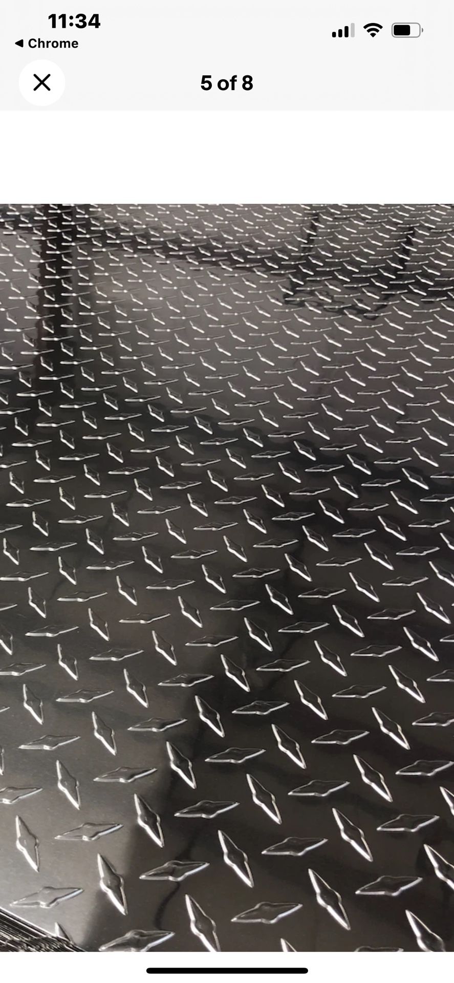 Aluminum diamond/tread plate 48”x96”x1/4”