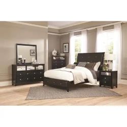 Six piece Black Bedroom Set