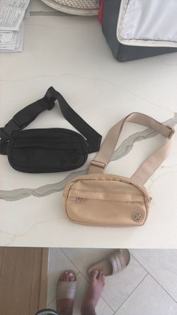 Steve Madden Women's Faux-Leather Oval Belt Bag, Tan and Black