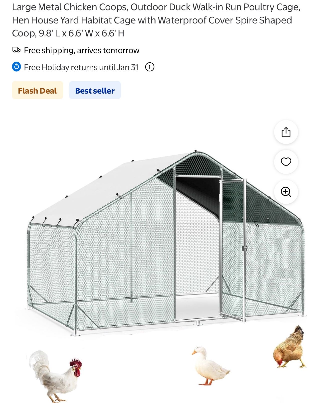 Large Metal Chicken Coop