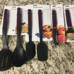 New KitchenAid 6 Pc Tool Set - Euro Peeler, Y-Peeler, Slotted Turner + Basting Spoon + 2 Spatulas