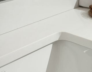 60 Inch Single Sink Counter Top In White Quartz Sink And Cabinet Not Included