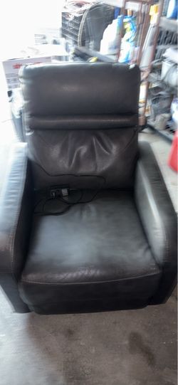 Dark Brown Leather Power Recliner Chair
