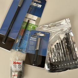 Drill Bits / Bag Of Drill Bits / Drill But Magnetic Extender / Magnetic Bit Holder