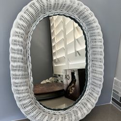 Vintage Wicker Rattan Mirror
