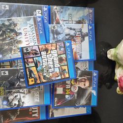 9 - PS4 Games In Good Condition - COD, GTA, ASSASSINS CREED, STARWARS