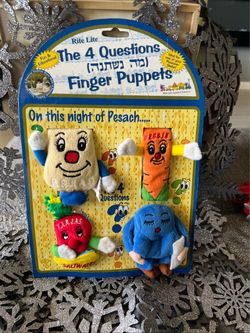 New Rite-Lite 4Questions Two-Sided Finger Puppets for Seder Dinner Passover