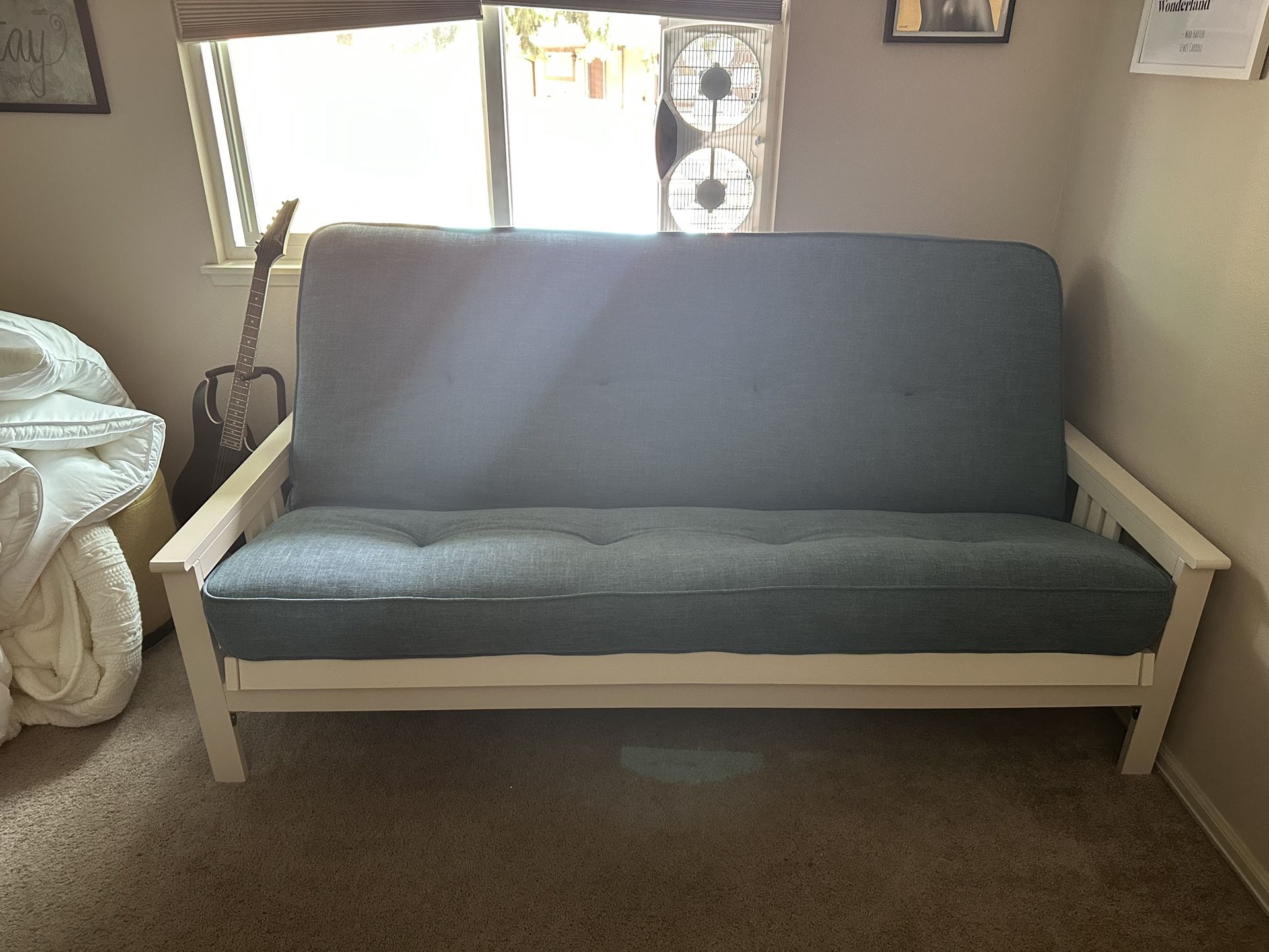 Adjustable Futon Sofa Bed With Spring Mattress Excellent Condition