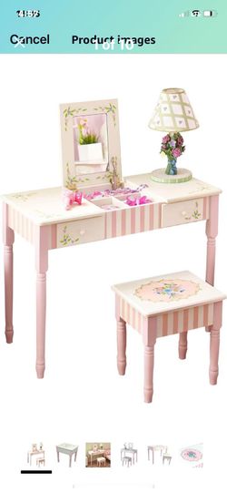 Little Girls Vanity Desk and Stool