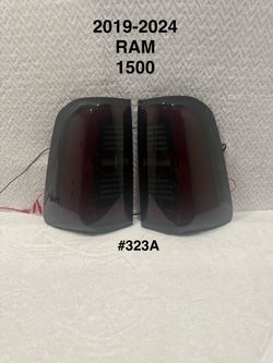 2019 TO 2024 Dodge RAM 1500 Tail Light w/ Sequential Turn Signal LED Strip and LED Side Marker Brake Reverse (Matte Black Housing / Smoked Lens)