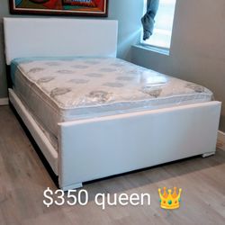 $350 Queen Bed Frame With Mattress And Boxspring Brand New Free Delivery Free Assembly 