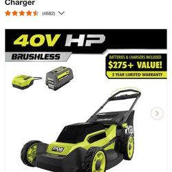 Lawnmower Ryobi Push Come W 6ha Battery &fasy Charger $170 Firm