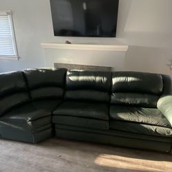 Leather Couch with Pull Out Bed 