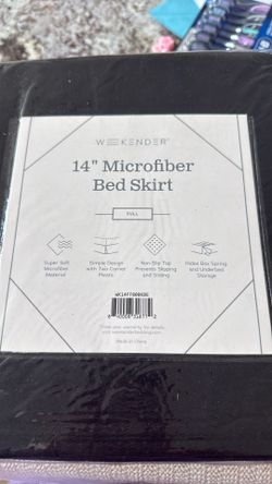 14” Microfiber Bed Skirt, Full Size, Black