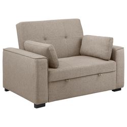 Coaster Edith Upholstered Convertible Sleeper Sofa Bed, Beige - New - Z Furniture Alexandria VA