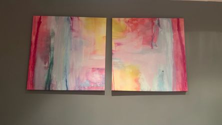 Abstract Canvas Paintings Set of Two