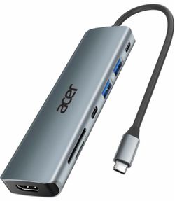 Acer USB C Hub, 7 in 1 Multi-Port Adapter for Laptop/Mac Type C Devices