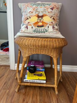 Rattan side table