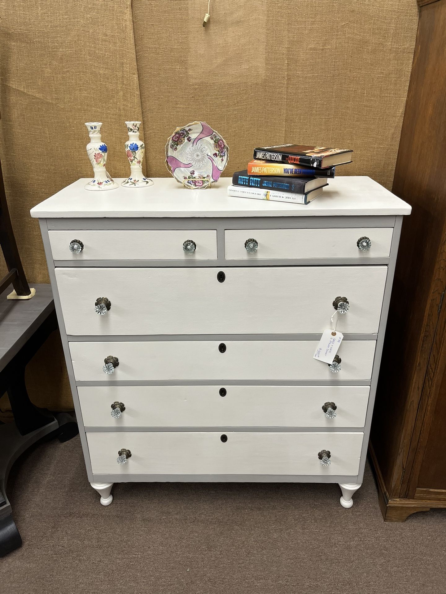 Sale…Grey & White 6 Drawer Dresser