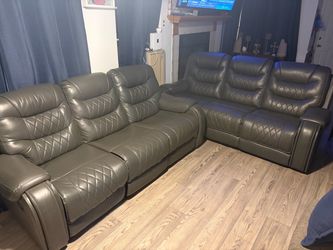 Leather couches both recliners