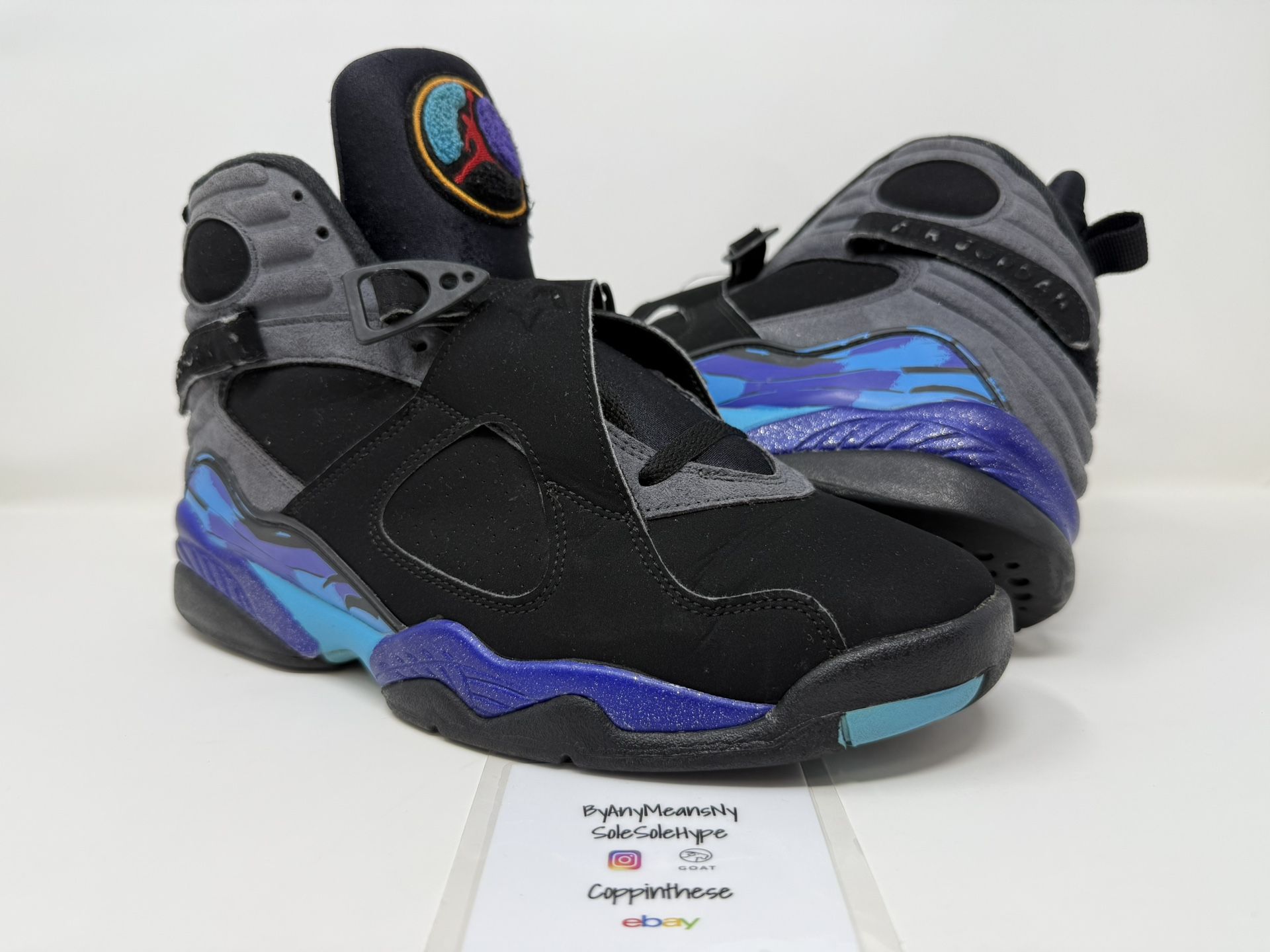 USED 2015 NIKE AIR JORDAN RETRO AQUA 8 VIII SIZE 10
