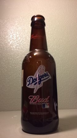 Dodger glass beer bottle