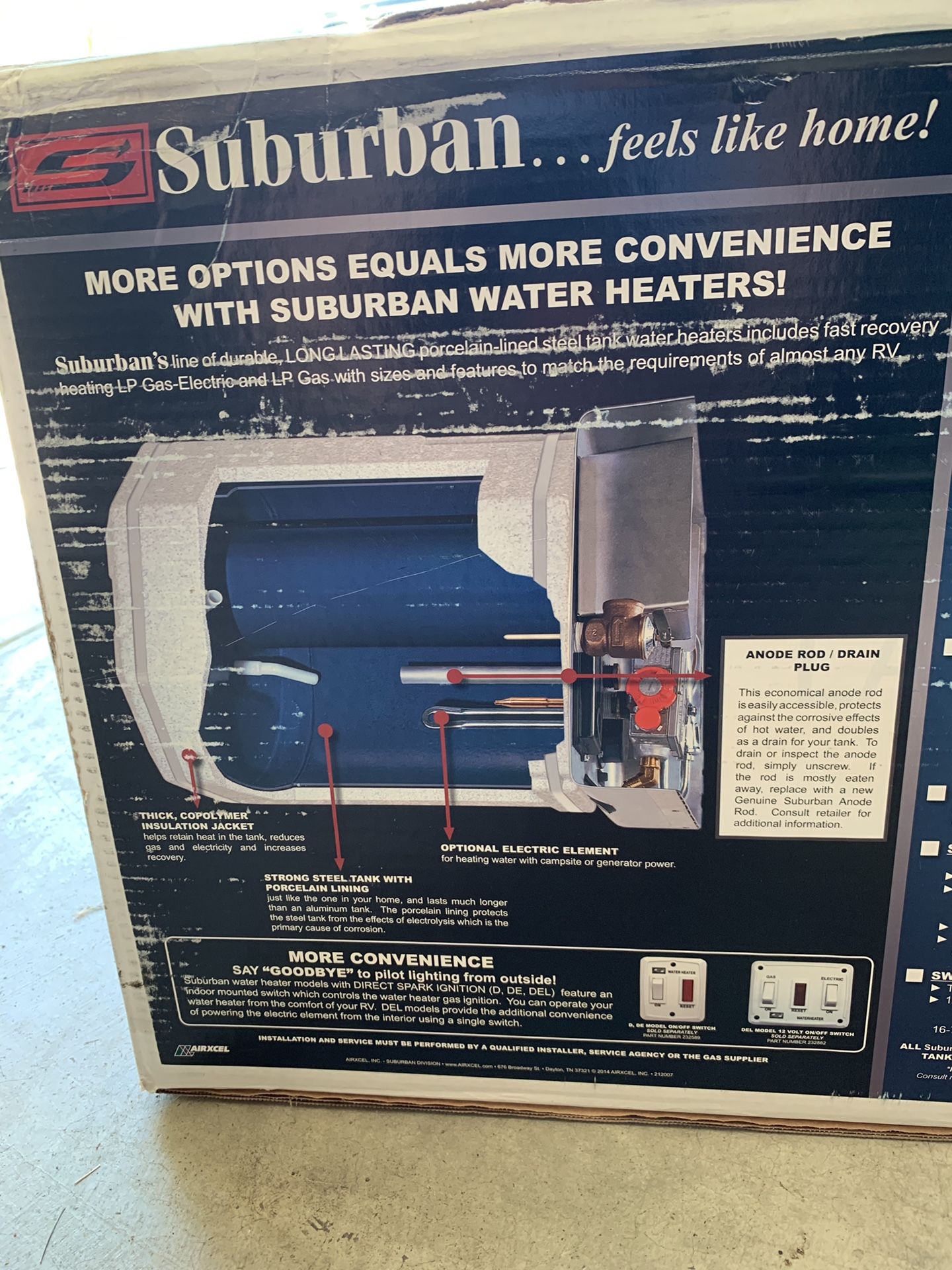 Suburban 10 gal RV water heater