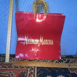 Neiman Marcus Red Shopping Bags Gold Rope Handles Christmas Lot Of 13 (New)