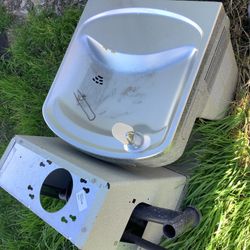 Drinking Fountain with Extra Deep Basin and Vinyl Finish.