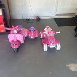 Little girls, motorized bikes