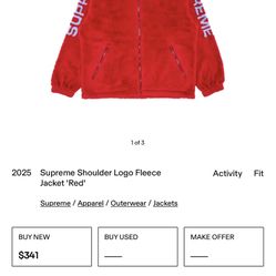 Supreme Shoulder Logo Fleece Jacket 'Red'