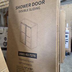 Double sliding door 
Tempered glass
3/8 thickness 
72x76