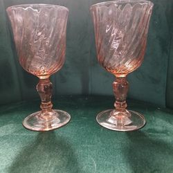 Pink Vintage Depression Port or Dessert Glasses