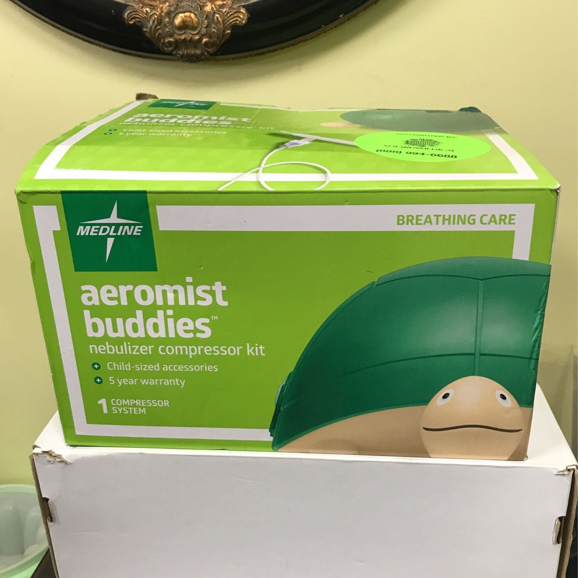 Medline Pediatric Aeromist Buddies Nebulizer Compressors and Accessories - Aeromist Buddies Nebulizer Compressor, Turtle Character