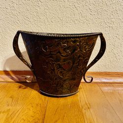 Bronze Tin Artificial Flower Vase