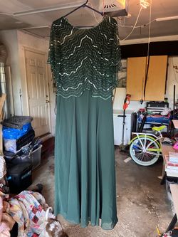 Vintage dark green beaded dress